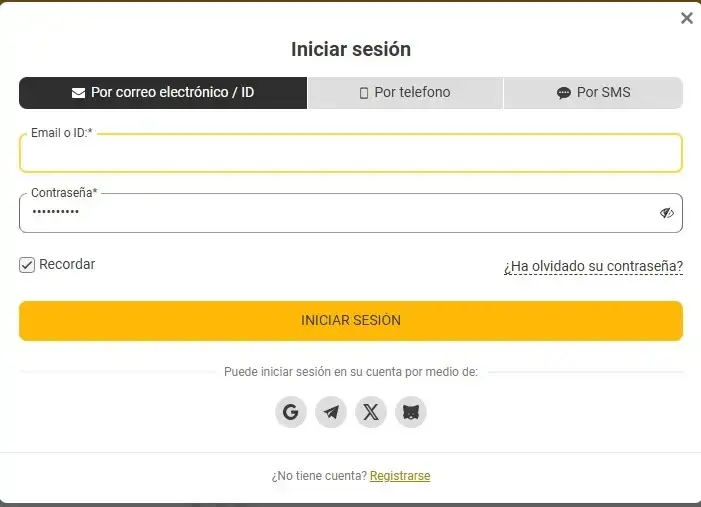 Inicio de sesión en MelBet