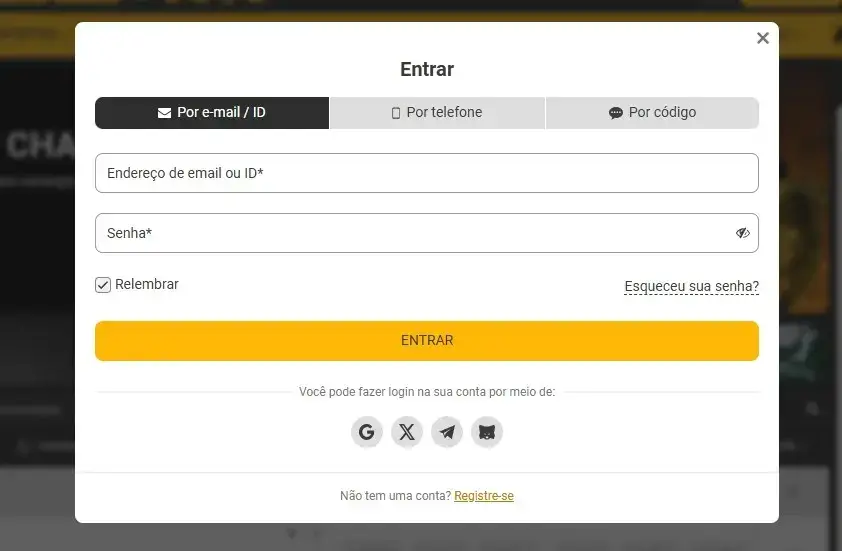 Início de sessão na MelBet